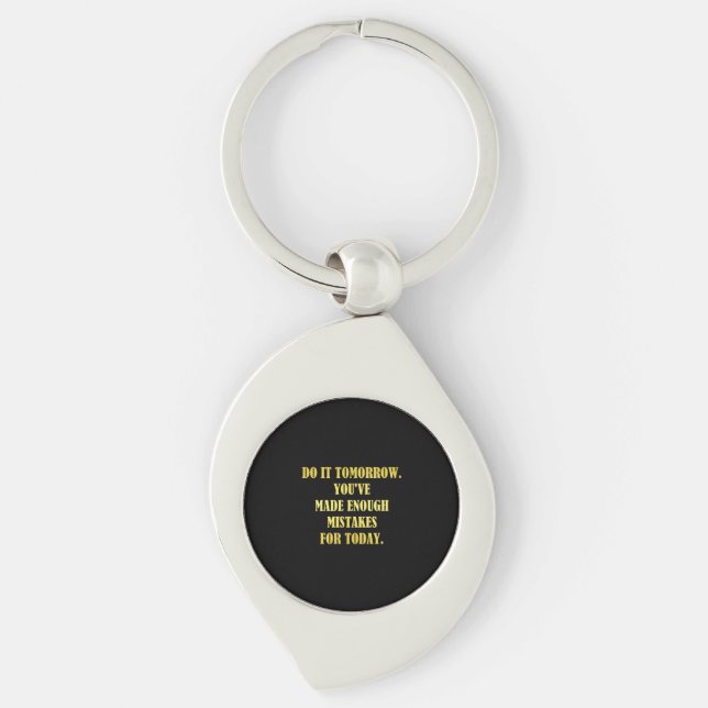 Funny Daily Mistakes Joke Key Ring (Front)
