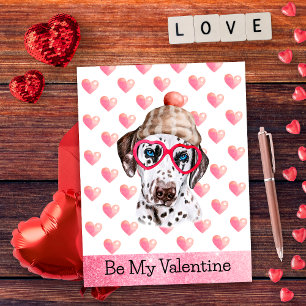Funny Dalmatian Be My Valentine Dog Valentine's Holiday Postcard