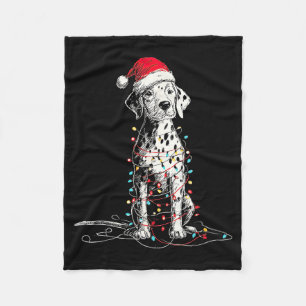 Funny Dalmatian Christmas Graphics Dog Lights Love Fleece Blanket