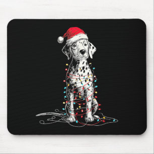 Funny Dalmatian Christmas Graphics Dog Lights Love Mouse Pad