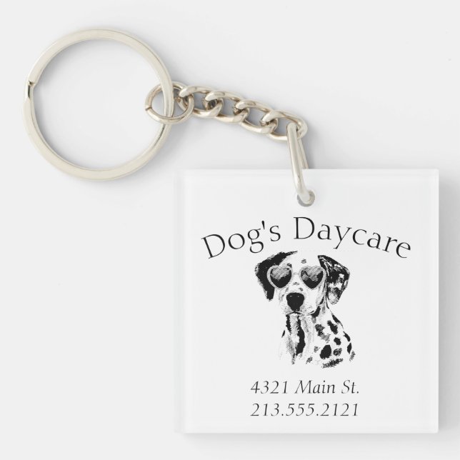 Funny Dalmatian Dog Business  Key Ring (Front)