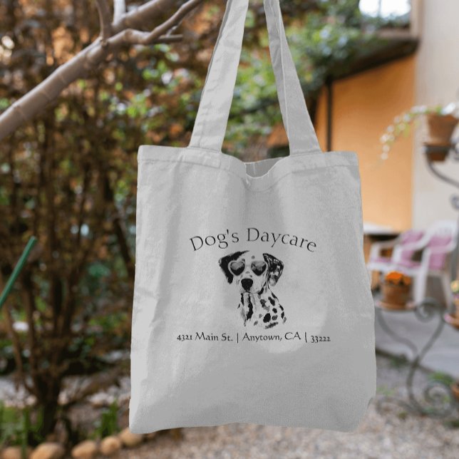Funny Dalmatian Dog Business  Tote Bag (What a fun way to advertise your dog-related small business!)