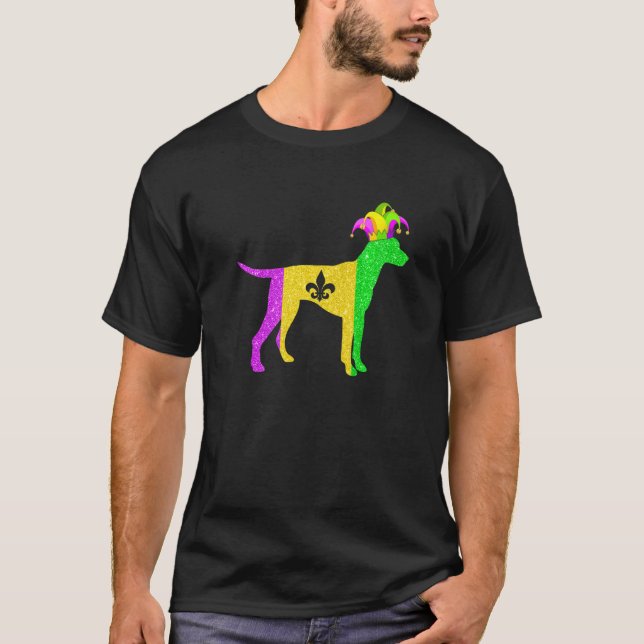 Funny Dalmatian Dog Lover Mardi Gras Carnival Part T-Shirt (Front)