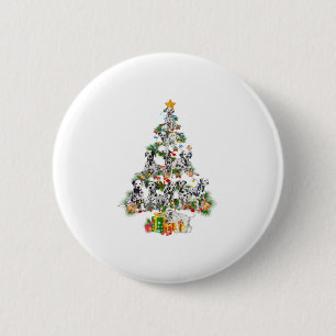 Funny Dalmatian Dog Merry Christmas Tre 6 Cm Round Badge