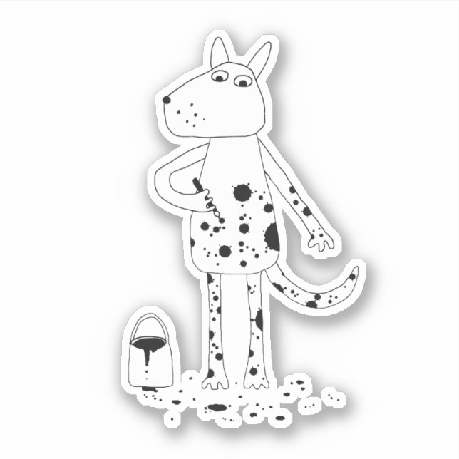 Funny Dalmatian Dog Sticker (Front)