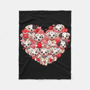 Funny Dalmatian Heart Valentine Dalmatian Womens M Fleece Blanket