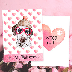 Funny Dalmatian I Woof You Dog Valentine's Day Holiday Card