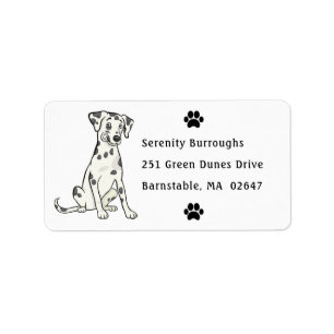 Funny Dalmatian Puppy Dog Cartoon Cute Firedog Label
