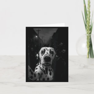 Funny Dalmatian Selfie Zombie Halloween Dog Card