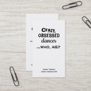 Funny Dance Instructor Business Cards Crazy Dancer