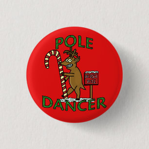Funny Dancer Christmas Reindeer Pun 3 Cm Round Badge