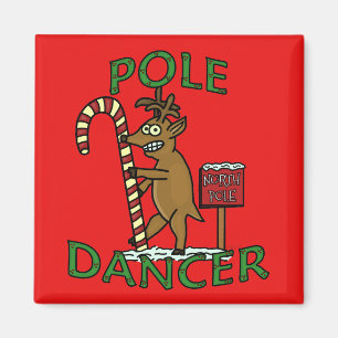 Funny Dancer Christmas Reindeer Pun Magnet