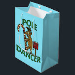 Funny Dancer Christmas Reindeer Pun Medium Gift Bag<br><div class="desc">One of Santa Claus's reindeer - Dancer - is grinning and dancing around a candy cane at the North Pole. This is the perfect humourous clipboard if you're looking for a funny, cheesy cartoon pun for Christmas / the holiday season. The design appears on both sides. This design fits best...</div>