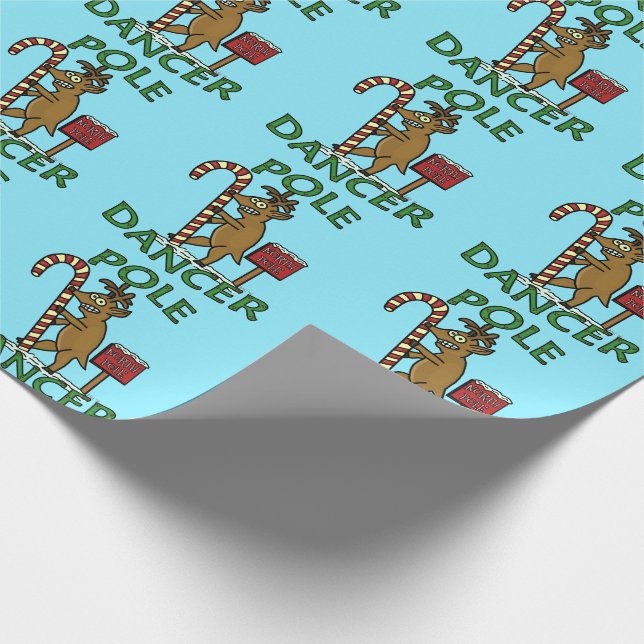 Funny Dancer Christmas Reindeer Pun Wrapping Paper (Corner)