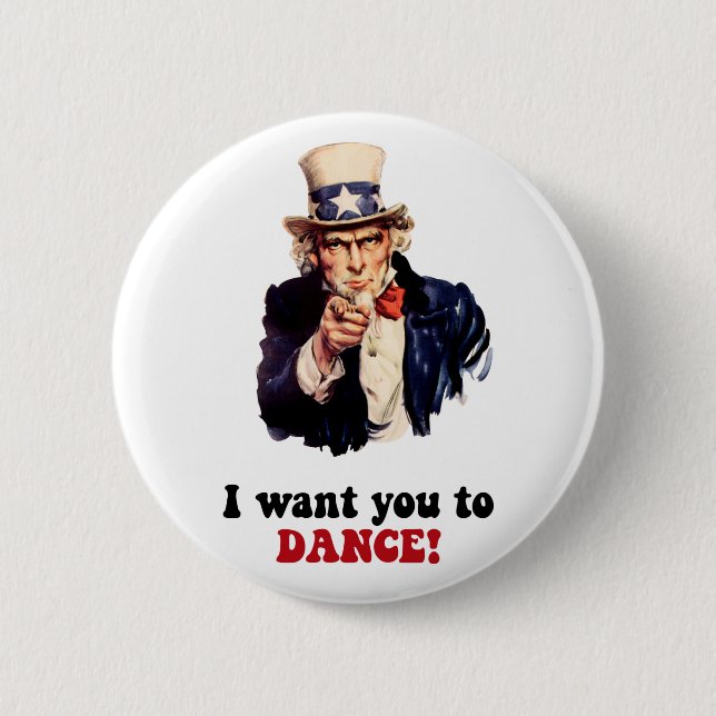 Funny dancing 6 cm round badge (Front)