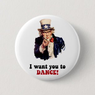 Funny dancing 6 cm round badge