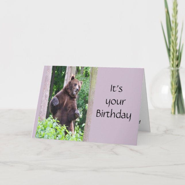 Funny Dancing Bear Birthday Animal Humor Card (Front)