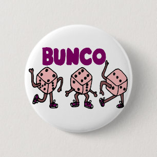 Funny Dancing Bunco Dice 6 Cm Round Badge
