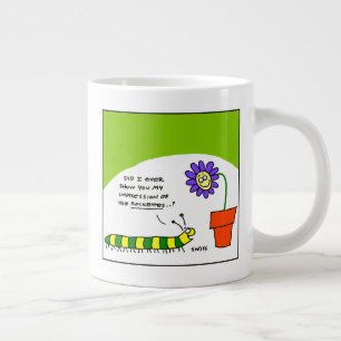 Funny Dancing Cartoon Caterpillar Dancer Large Coffee Mug