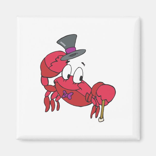 funny dancing crab magnet (Front)