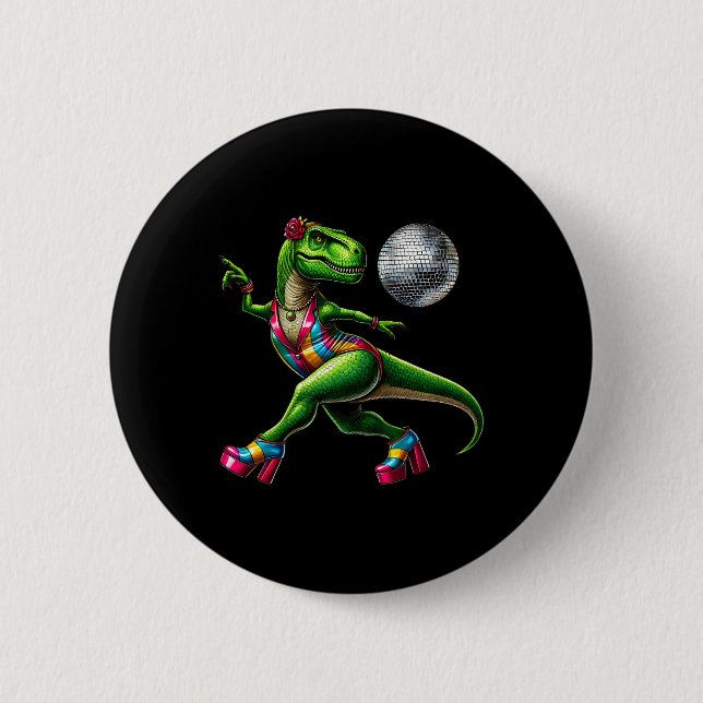 Funny Dancing Dinosaur1  6 Cm Round Badge (Front)