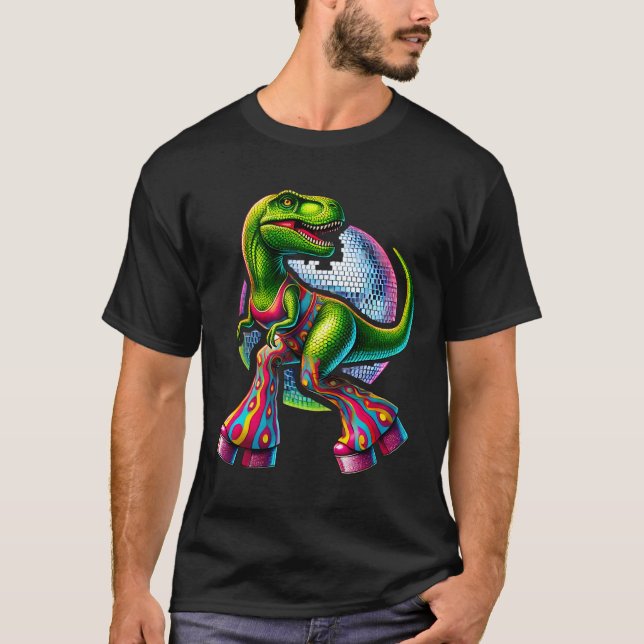 Funny Dancing Dinosaur  T-Shirt (Front)