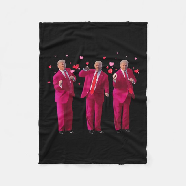 Funny Dancing Heart Kiss Valentine  Fleece Blanket (Front)