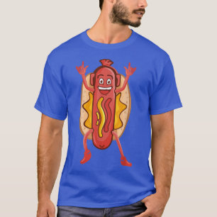 Funny Dancing Hot Dog Design For Kids Boys Girls H T-Shirt