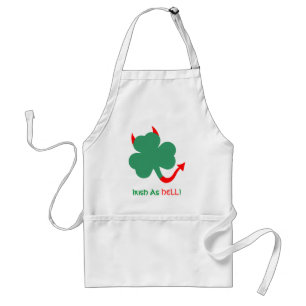 Funny Dancing Irish Shamrock with Devil Horns Tail Standard Apron