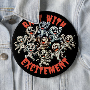 Funny Dancing Mummies Rapt with Excitement 6 Cm Round Badge