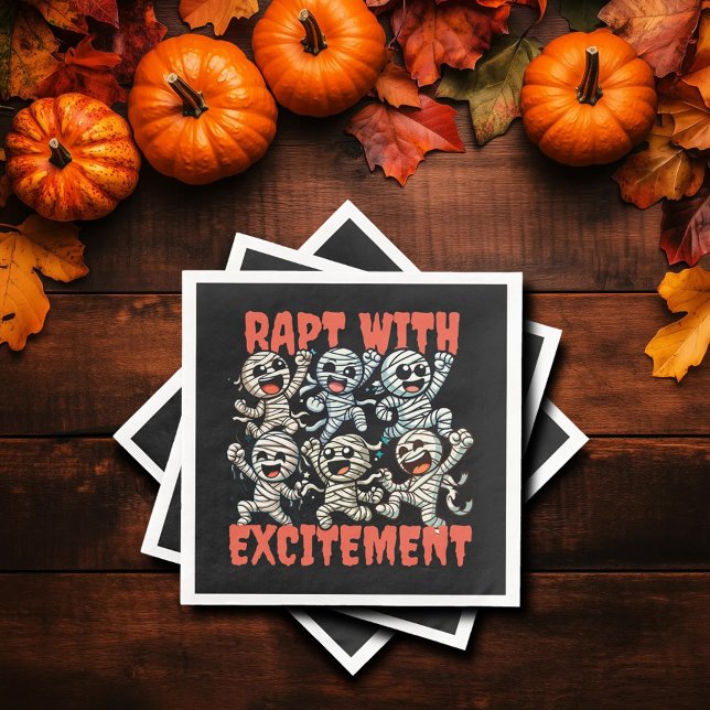 Funny Dancing Mummies Rapt with Excitement Napkin (Dancing Mummies Rapt with Excitement Paper Napkins Cover Photo)