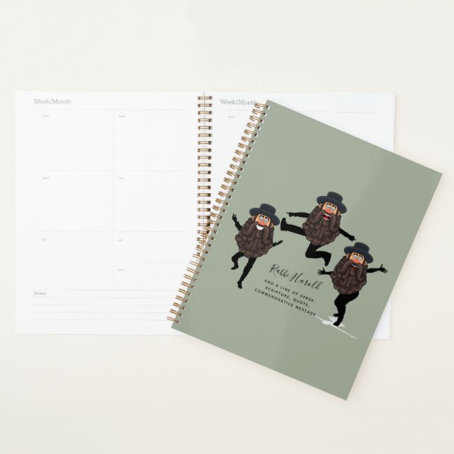 FUNNY Dancing RABBI Personalised with Text Planner (Display)