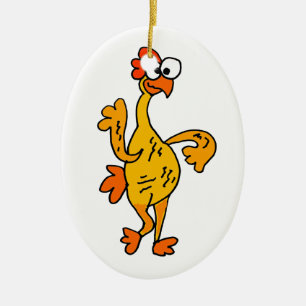 Funny Dancing Rubber Chicken Ceramic Tree Decoration