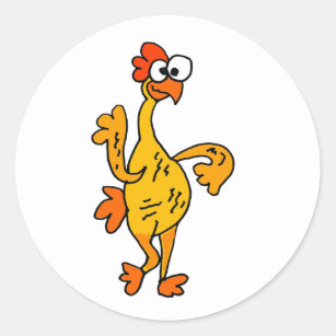 Funny Dancing Rubber Chicken Classic Round Sticker