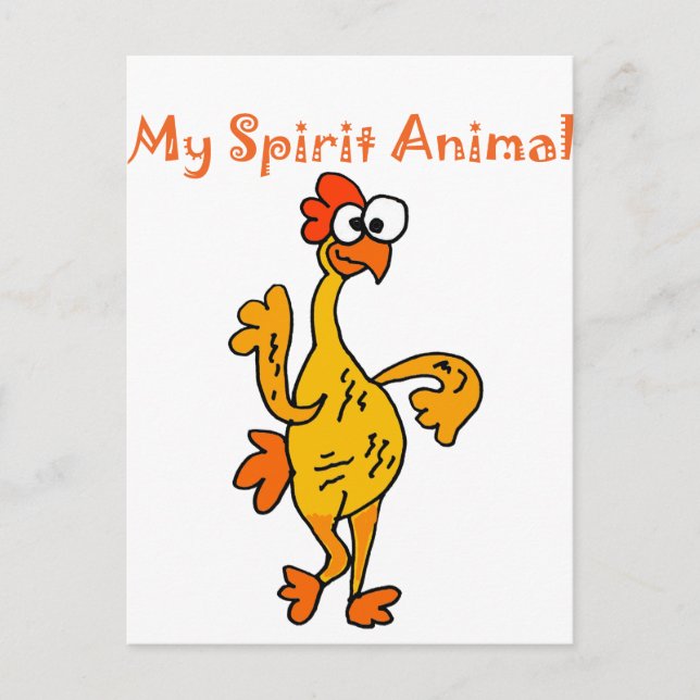 Funny Dancing Rubber Chicken Spirit Guide Postcard (Front)