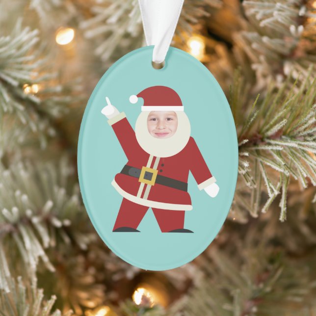 Funny Dancing Santa Photo Holiday Ornament (Tree)