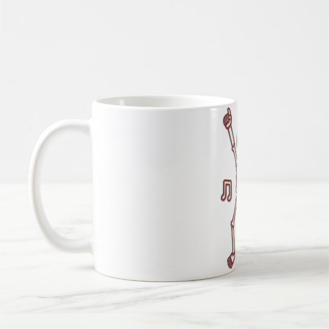 Funny Dancing Skeleton 3D Anaglyph Style Coffee Mug (Left)