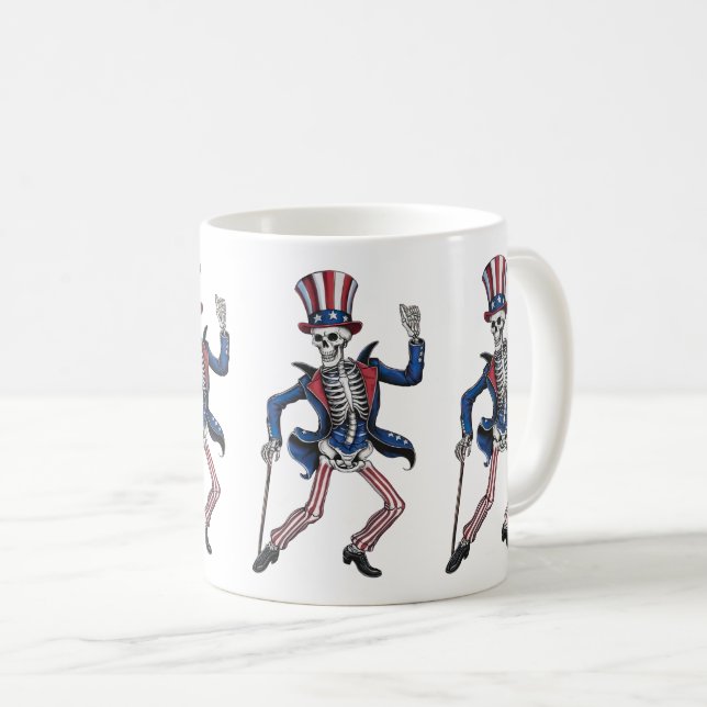 Funny Dancing Skeleton Coffee Mug (Front Right)