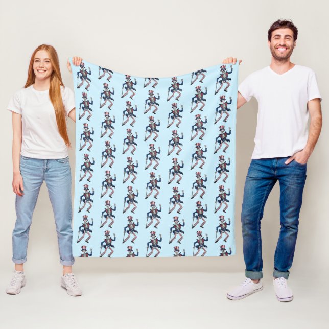 Funny Dancing Skeleton Fleece Blanket (In Situ)