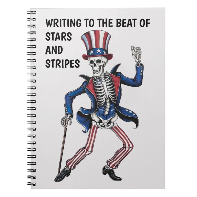 Funny Dancing Skeleton Notebook (Front)