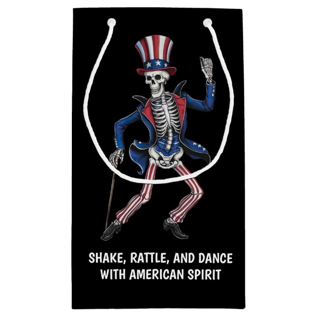 Funny Dancing Skeleton  Small Gift Bag (Back)