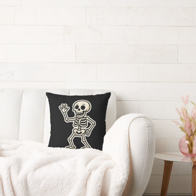 Funny Dancing Skeleton Sticker – Cute Halloween Cushion (Couch)