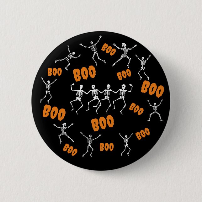Funny Dancing Skeletons Halloween 6 Cm Round Badge (Front)