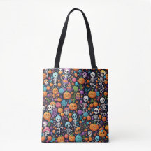 Funny Dancing Skeletons Halloween Tote