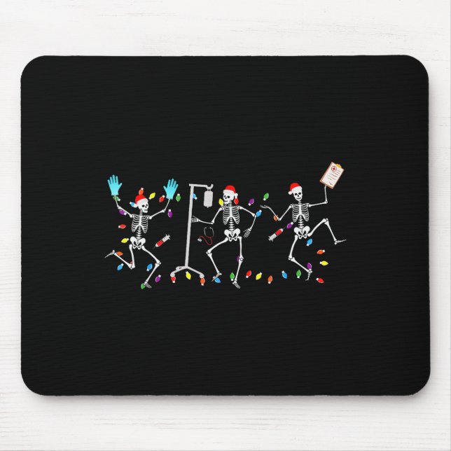 Funny Dancing Skeletons Nicu Er Nurse Registered N Mouse Pad (Front)
