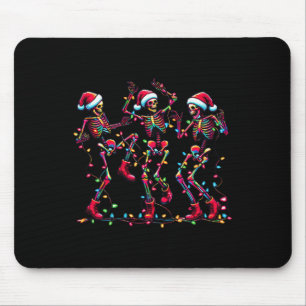 Funny Dancing Skeletons Santa Hat Dance Christmas Mouse Pad