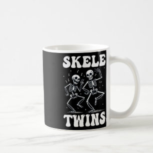 Funny Dancing Skeletons Twins Halloween Christmas Coffee Mug