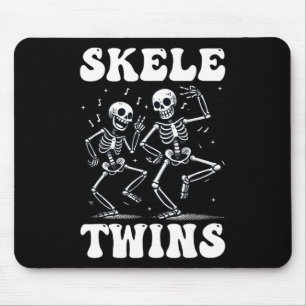 Funny Dancing Skeletons Twins Halloween Christmas Mouse Pad