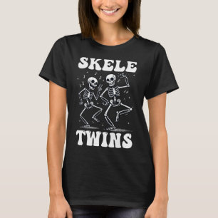 Funny Dancing Skeletons Twins Halloween Christmas T-Shirt