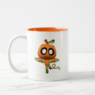 Funny Dandy's Halloween Gamer World Spooky Gourdy Two-Tone Coffee Mug